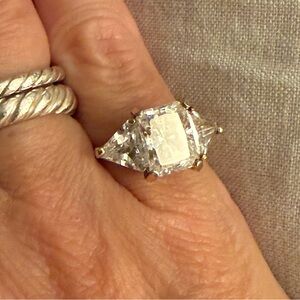 Fabulous vintage 4ct faux diamond ring